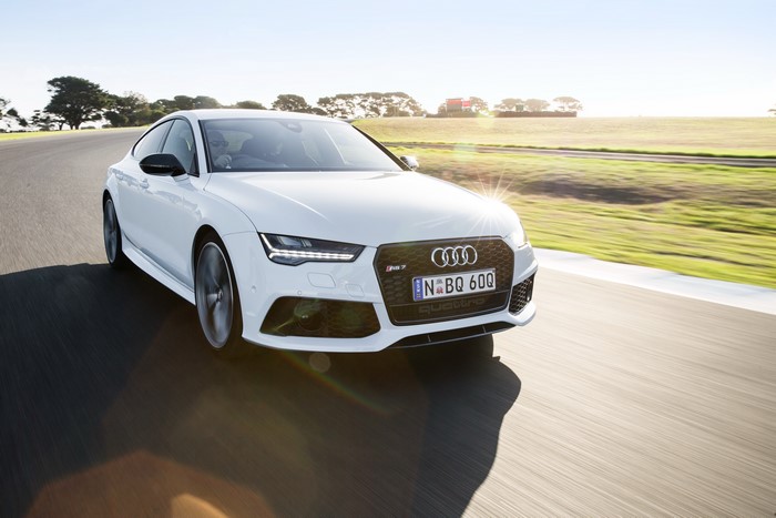 White Audi RS 7 Sportback Performance on Track