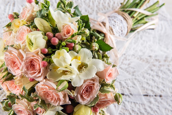 Bouquet of Roses and Freesia