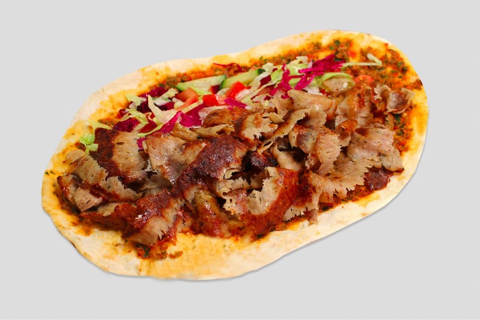Doner Kebab on Flatbread with Salad