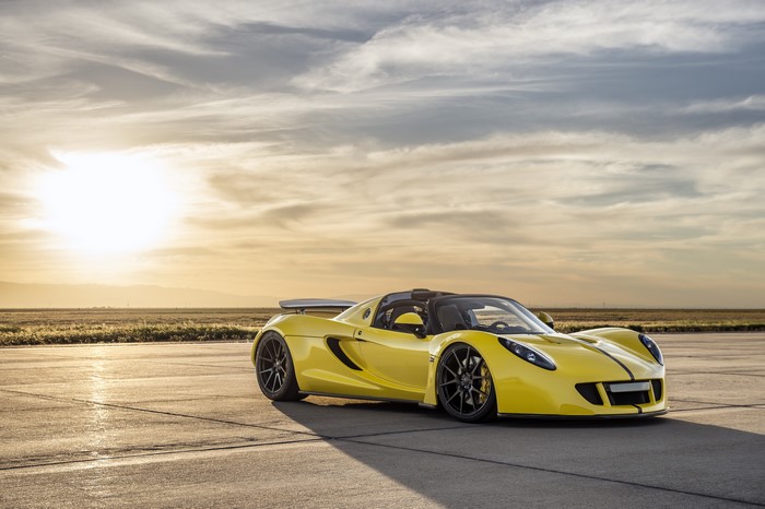 Yellow 2016 Hennessey Venom GT Spyder