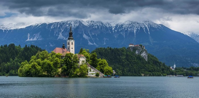 4K Bled Slovenia Mountains and Temples