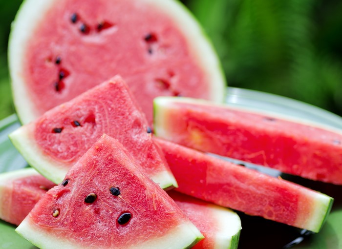 Watermelon slices on a plate