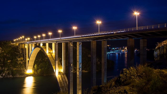 Krka Bridge at night, Croatia