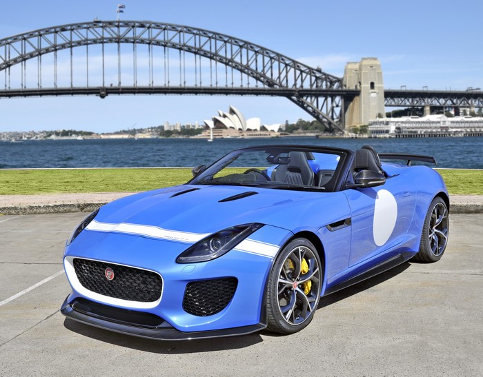 Blue Jaguar F-Type Project 7 Convertible in Sydney
