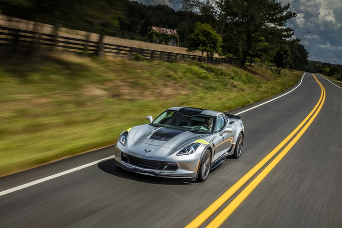 2017 Chevrolet Corvette Grand Sport driving on a road