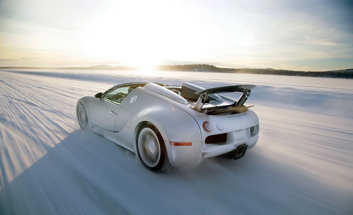Bugatti Veyron Grand Sport Roadster on Snow