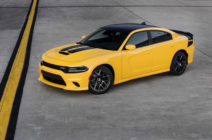 Yellow Dodge Charger Daytona 392 with Black Accents
