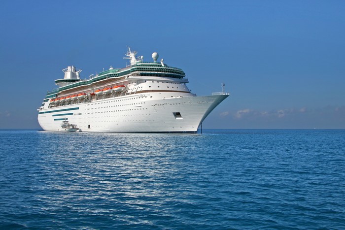 Cruise liner on the sea