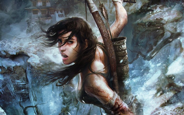 Lara Croft from Tomb Raider with bow and arrows