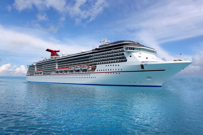 Cruise liner on the sea
