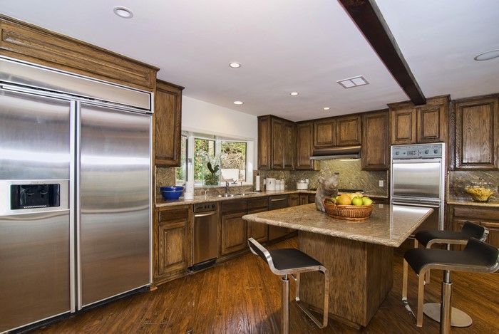 Kitchen with Island, Table, and Chairs