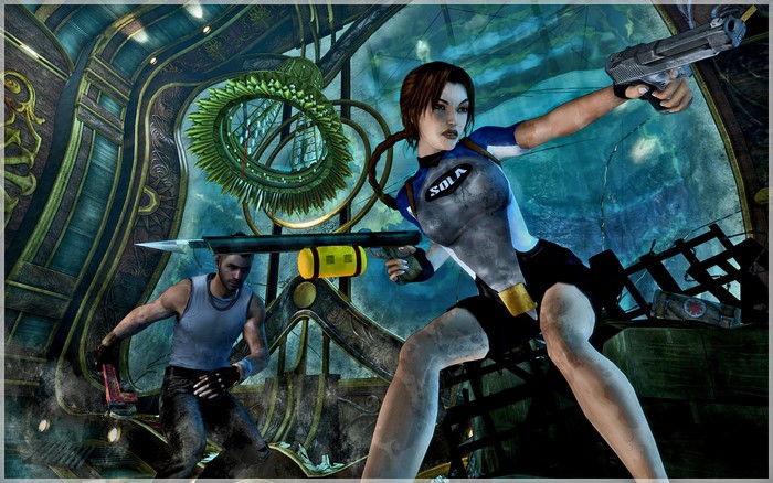 Lara Croft and man from Tomb Raider