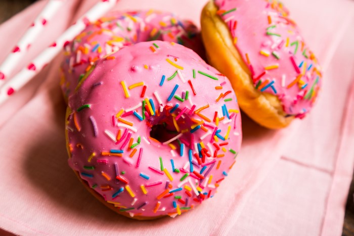 Pink Frosted Donuts with Sprinkles
