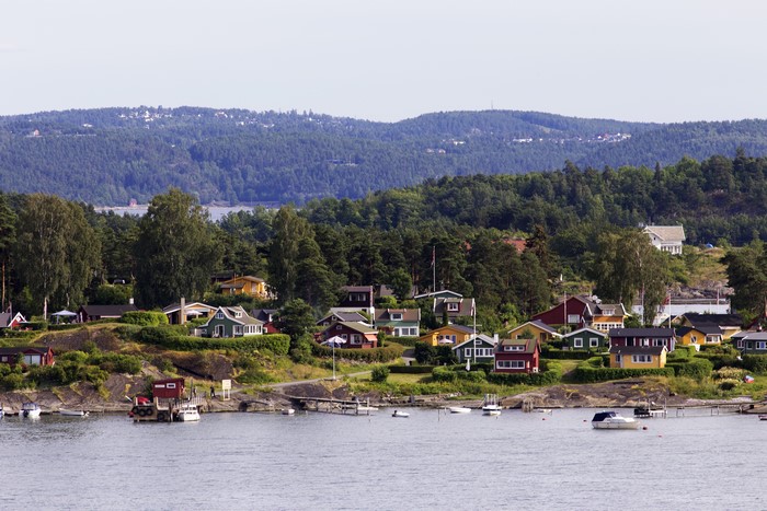 Houses on Nakkholmen Island, Oslo, Norway