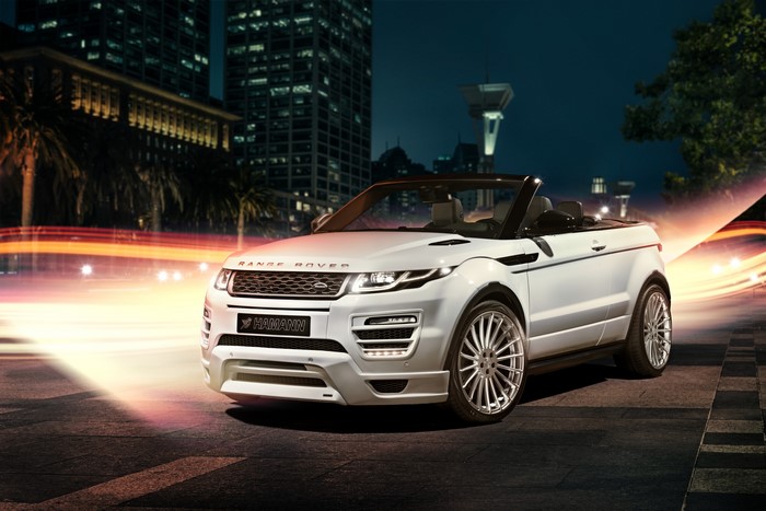 Hamann Range Rover Evoque Convertible on City Street at Night