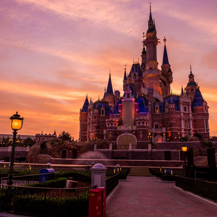 Disney Castle at Sunset