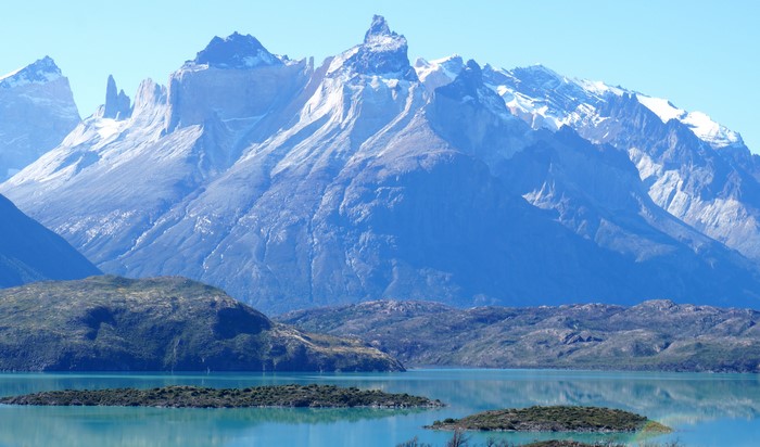 Pehoe Lake and Mountains in Patagonia, Chile