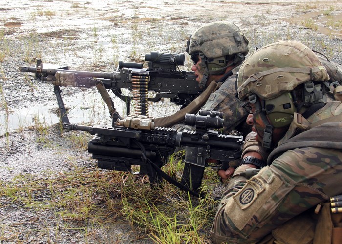 Soldiers with Machine Guns