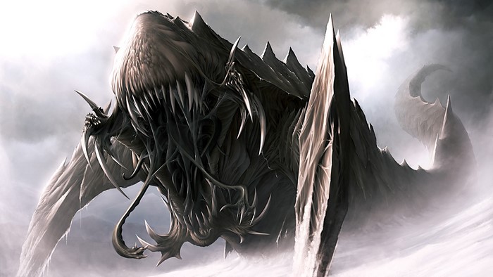 Monstrous creature with sharp teeth and claws