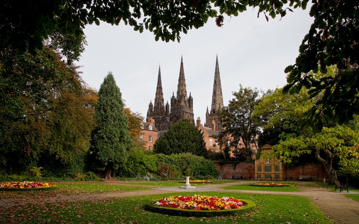 Lichfield Memorial Garden with Cathedral Spires