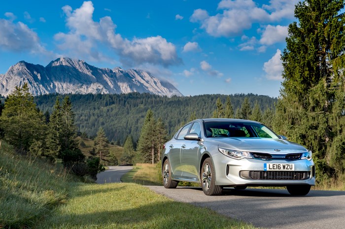 Silver 2016 Kia Optima Plug-In Hybrid car