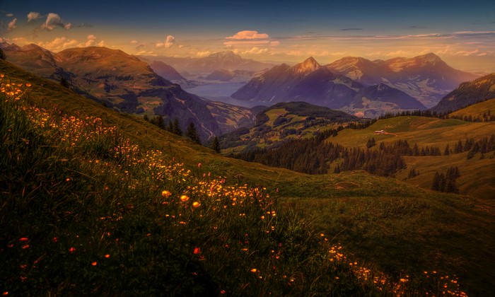 Mountains and Grasslands Scenery
