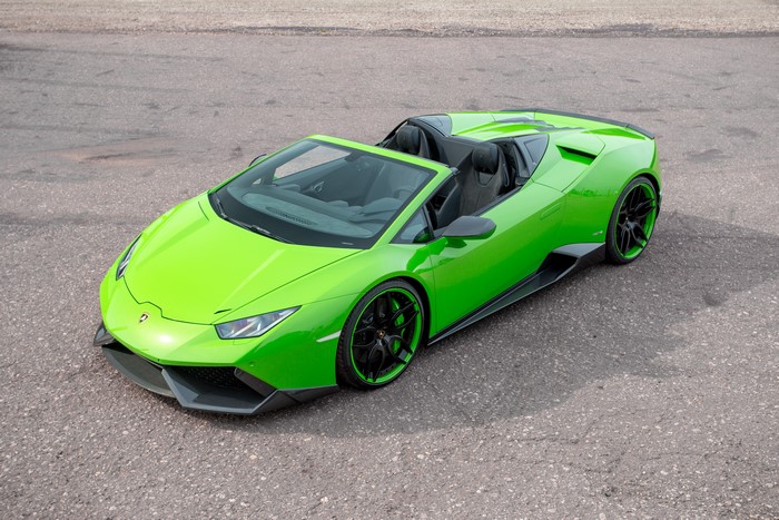 Green Lamborghini Huracan Spyder Novitec Torado