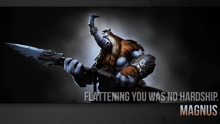 Magnus from DOTA 2 holding a spear
