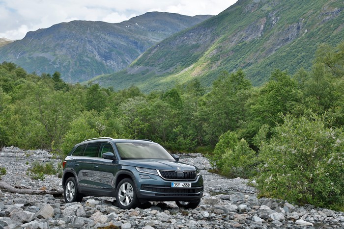 Skoda Kodiaq Metallic SUV in a Rocky Forest
