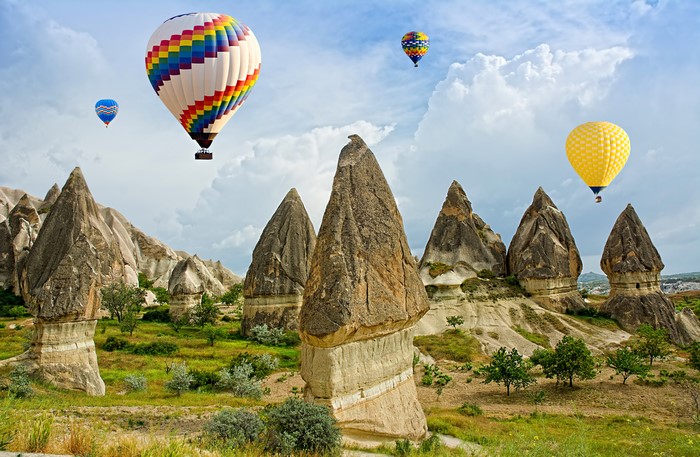Hot air balloons over Cappadocia, Turkey