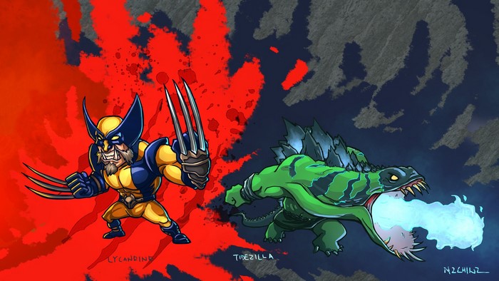 Wolverine and Tidehunter from DOTA 2