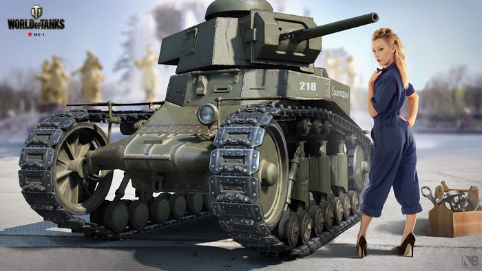 World of Tanks MS-1 with Pin-up Girl