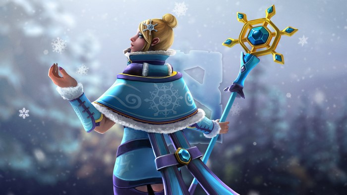Crystal Maiden from DOTA 2 with a mage staff