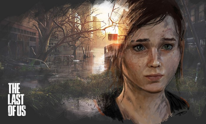Ellie from The Last of Us in a flooded city