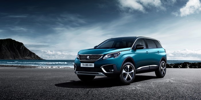 Peugeot 5008 SUV on a beach