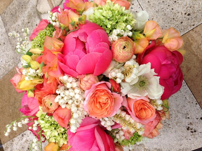 Bouquet of Peonies, Ranunculus, and Roses
