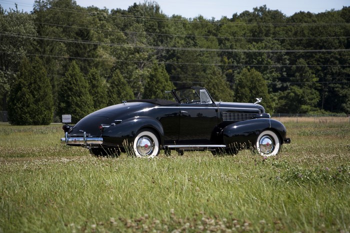 1937 LaSalle Convertible Coupe in a grassy field
