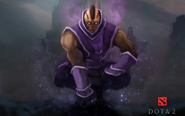 Anti-Mage from DOTA 2 crouching