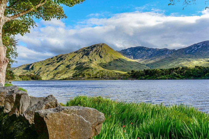 Lake and Mountains in County Galway, Ireland