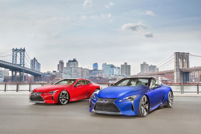 Two Lexus LC cars in New York City