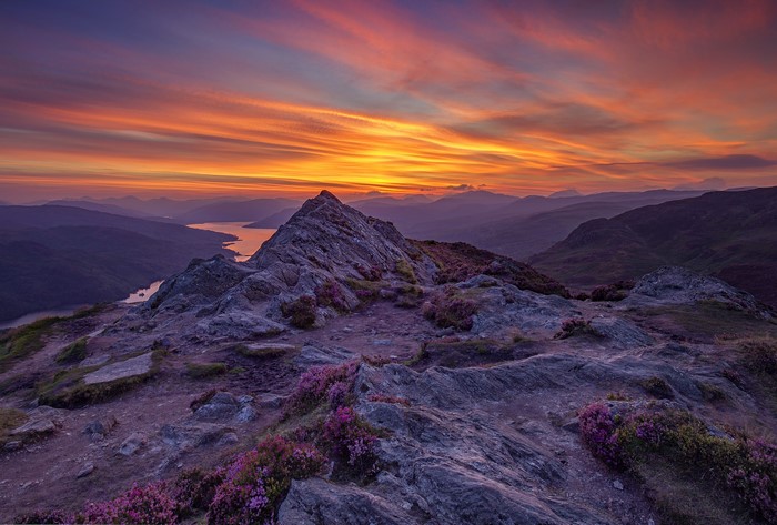 4K Scottish Mountain Sunset with Vibrant Sky