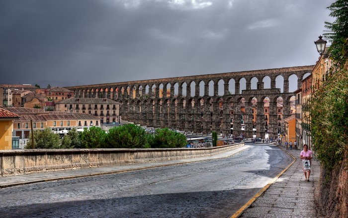 Segovia Roman Aqueduct in Spain
