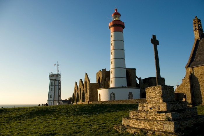 Lighthouses and ruins at Pointe Saint-Mathieu, France