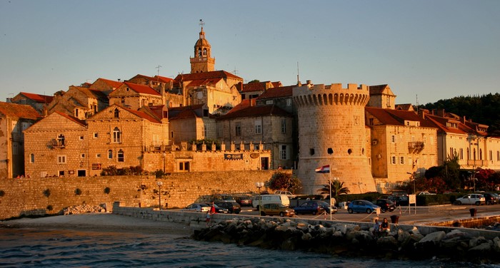 Korcula Old Town with Tower and Bell Tower