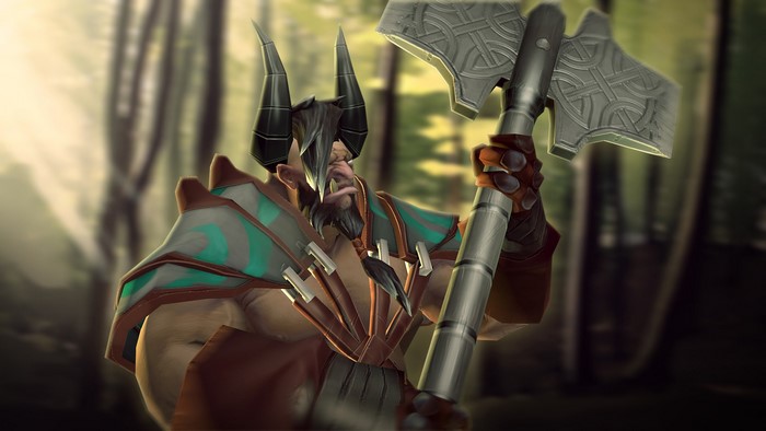 Centaur Warrunner from DOTA 2 holding a battle axe