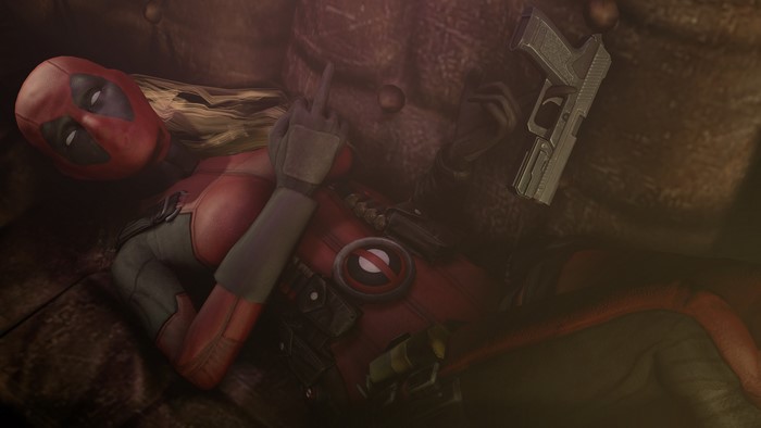 Deadpool from Heroes comics with pistol