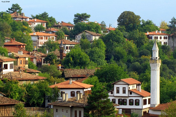 Safranbolu, Turkey: Traditional Houses and Minaret Amidst Trees