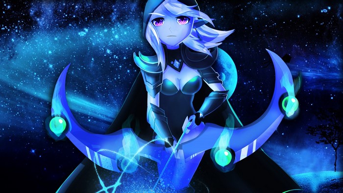 Drow Ranger from DOTA 2 with a cosmic bow
