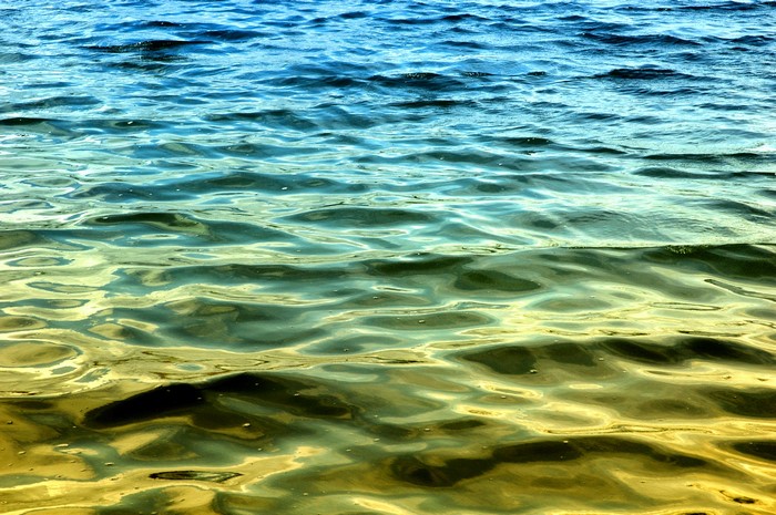 Water surface with ripples and reflections