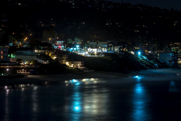 Laguna Beach California Coastline at Night